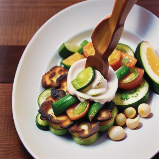 Zucchini fritters with low-fat sour cream and smoked salmon