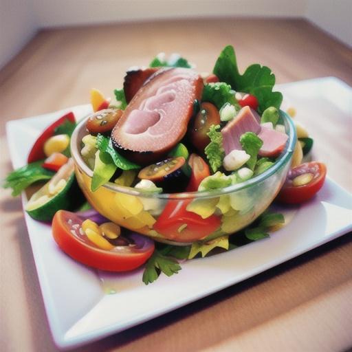 Cobb Salad with Ham and Homemade Dressing