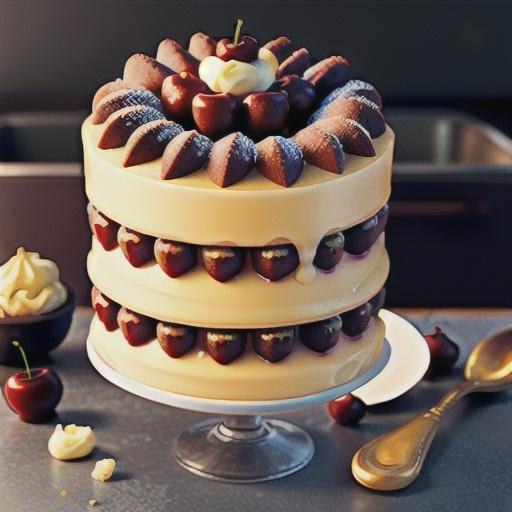 Cherry and custard dolce