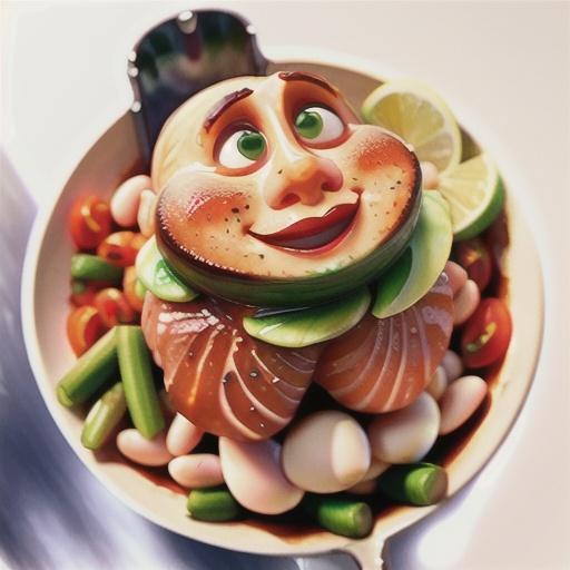 Salmon with White Beans and Tomatoes