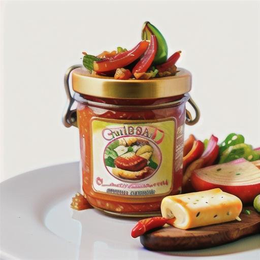 Rhubarb, apple and chilli chutney