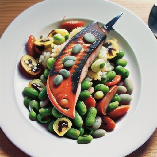 Chargrilled swordfish with braised cannellini beans