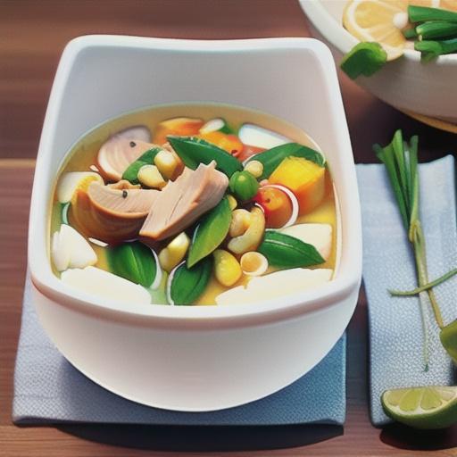 Thai-style coconut and chicken soup
