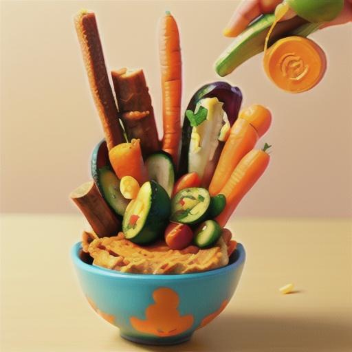 Carrot Hummus with Veggie Sticks