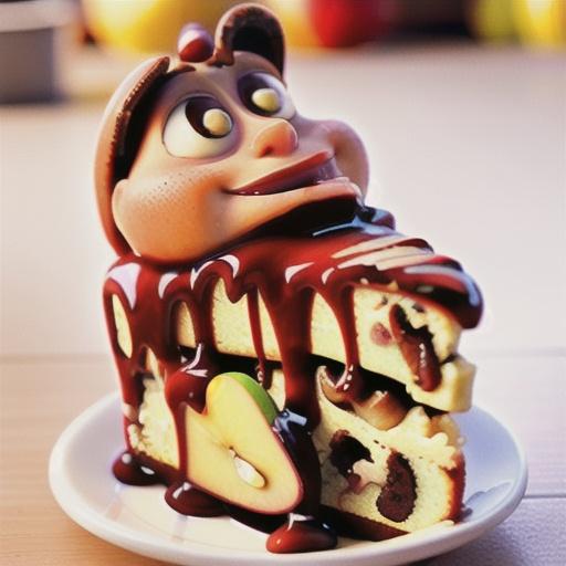 Apple cake with butterscotch sauce