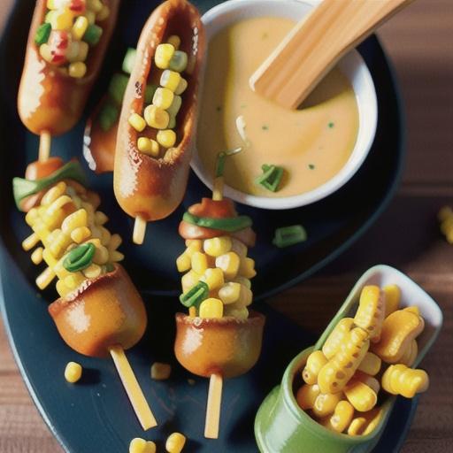 Mini Corn Dogs with Green Chile Mustard