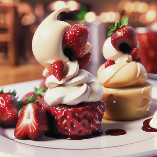 Pudding and Cream-Filled Strawberries