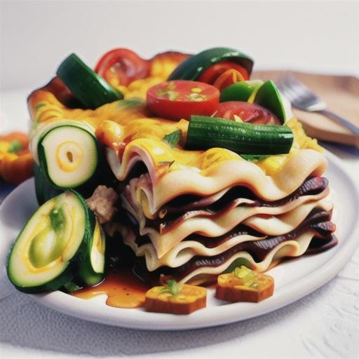 Rainbow veggie and beef lasagne