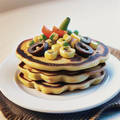 Corn and capsicum pancakes with mushrooms