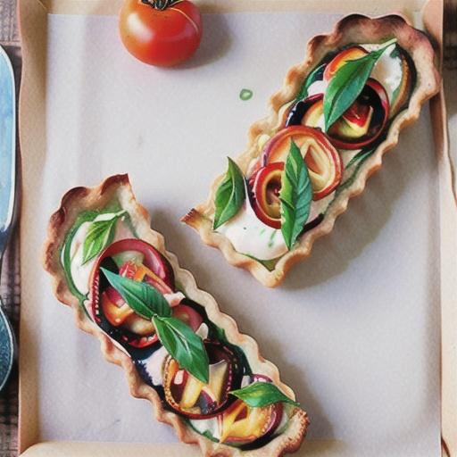Roasted tomato and basil tart