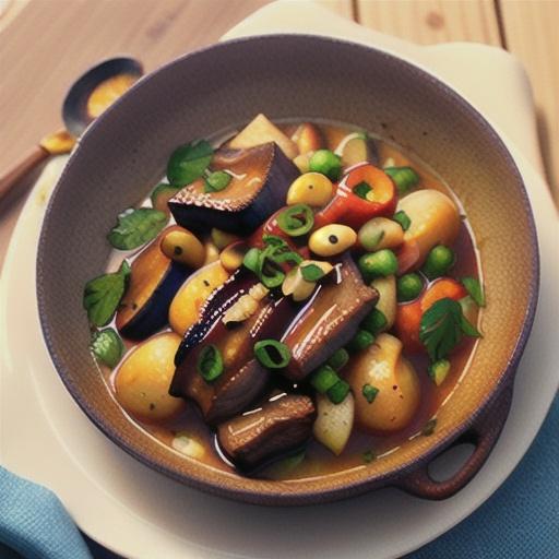 Miso-Braised Beef with King Mushrooms