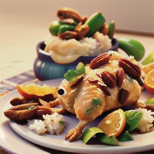 Chicken with Orange-Pecan Rice