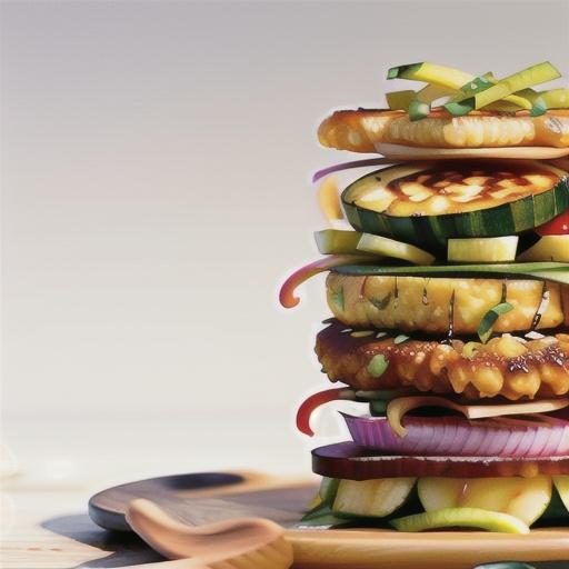 Spicy zucchini and haloumi stack