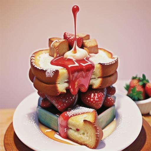 French toast with strawberry compote