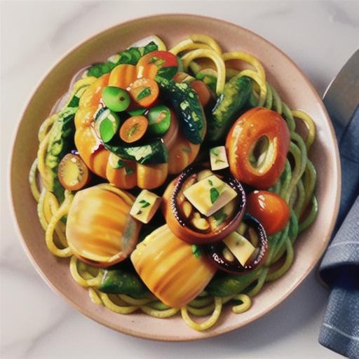 Pesto chicken and pumpkin spaghetti