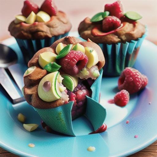 Spiced Raspberry Rhubarb Muffins
