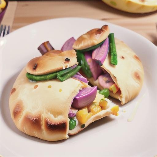 Ham and pineapple calzone
