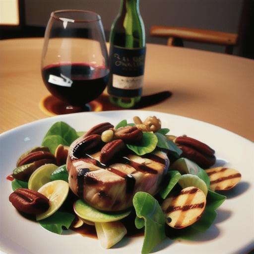 Grilled Peppercorn Steak and Caramelized Pecan Salad with Cabernet-Cherry Vinaigrette