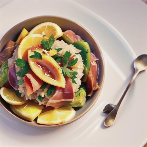 Lemon rice with prosciutto