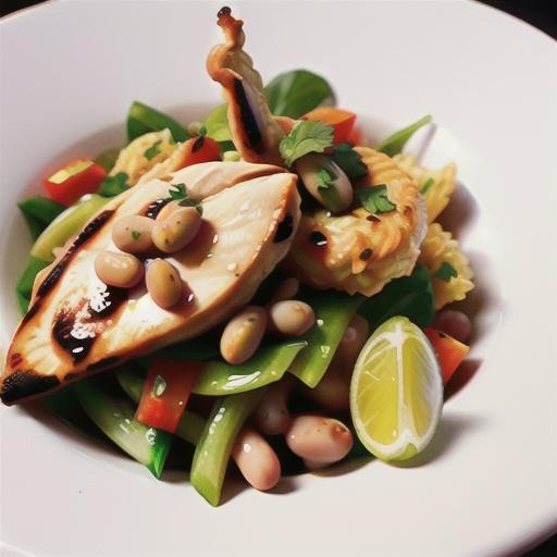 Chicken tikka with bean salad