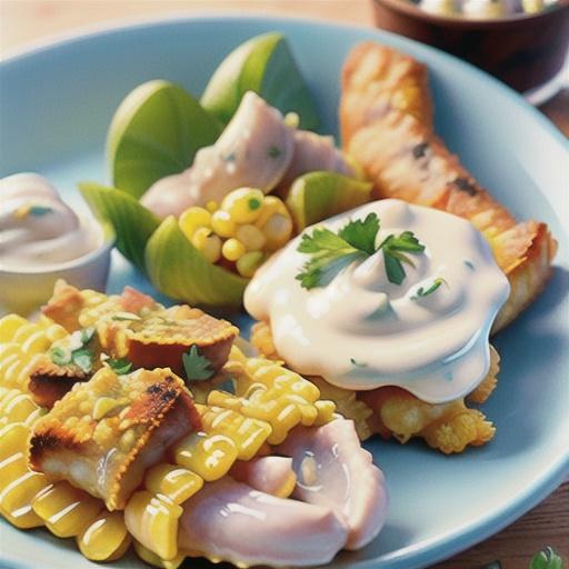 Corn Flake-Crusted Fish Fillets with Dilled Tartar Sauce