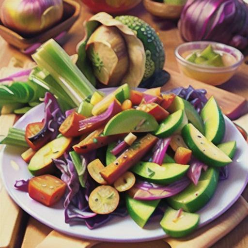 Red Cabbage and Celery Root Coleslaw with Apple Cider Dressing