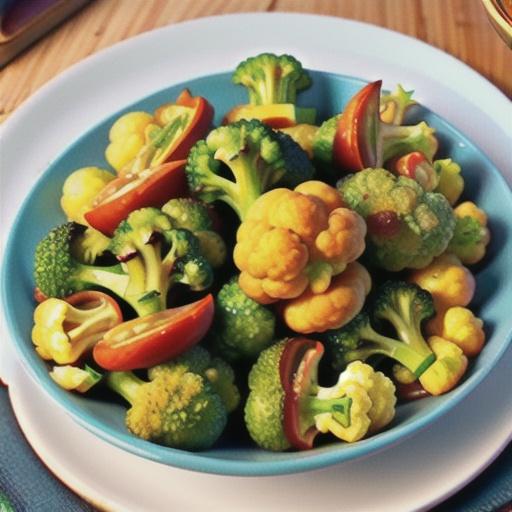Air Fryer Roasted Broccoli and Cauliflower