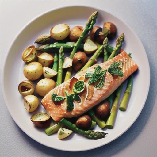 Oven-Roasted Salmon, Asparagus and New Potatoes