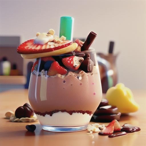 Chocolate, Strawberry, and Oatmeal Smoothie