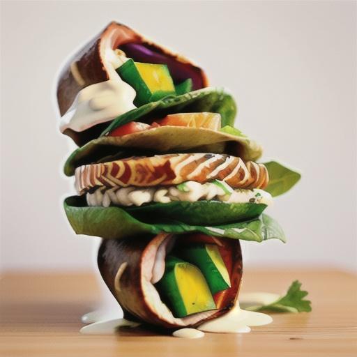 Salmon wrap with tahini yoghurt recipe