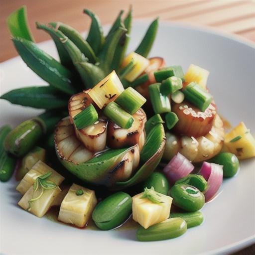 Seared Scallops with Pineapple, Ginger and Lemon Grass Salsa