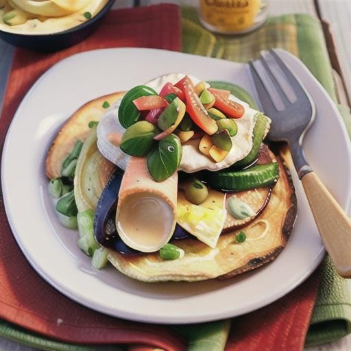 Salmon and camembert omelette