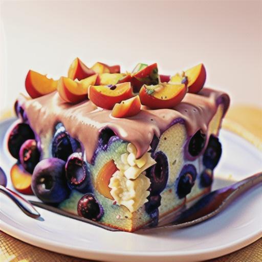 Skinny Blueberry-Peach Coffee Cake