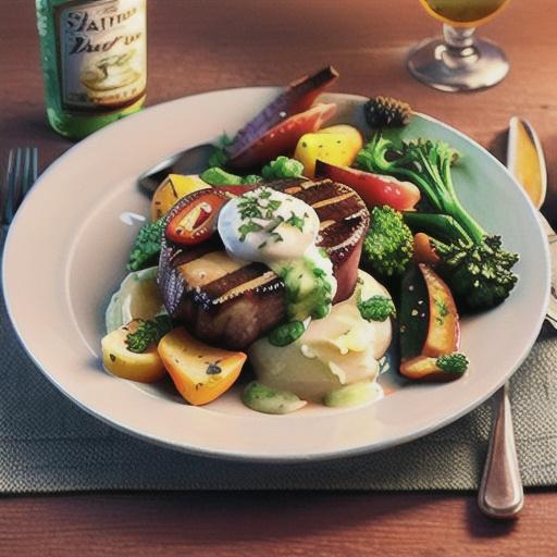 Steak Diane with broccolini & mash