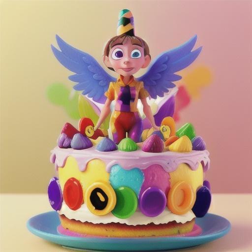 Rainbow Angel Birthday Cake