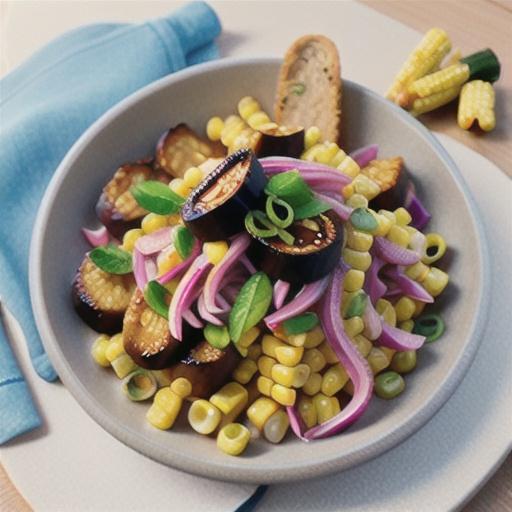 Cajun lamb with American slaw and corn