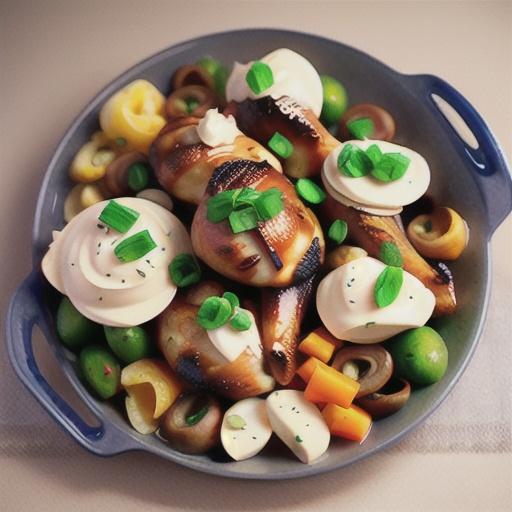 Slow-roasted coq au vin with sour cream mash