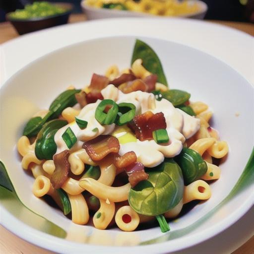 Bacon and spinach macaroni cheese