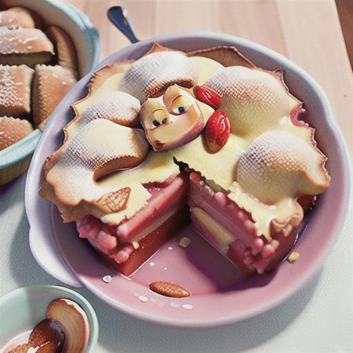 Rhubarb and almond cobbler