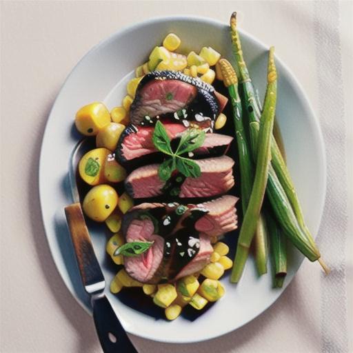 Mustard steak with corn and potato mash recipe