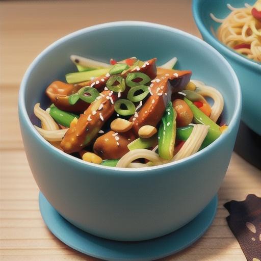 Chilli chicken with peanuts and vermicelli