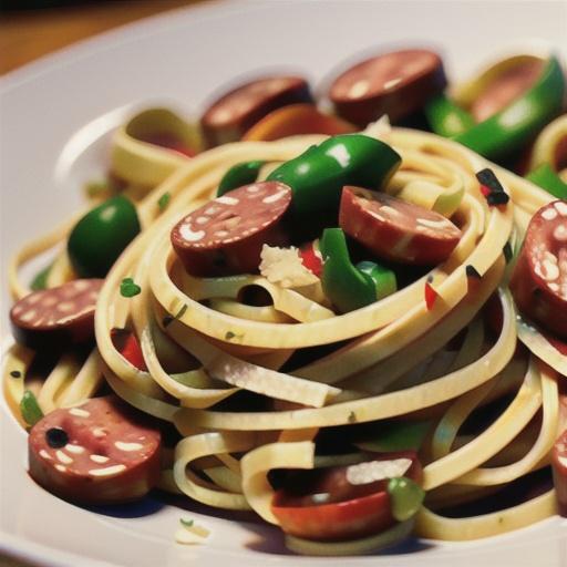 Linguine with Peppers and Sausage