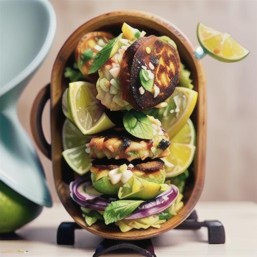 Asian-style salmon patties with crunchy slaw