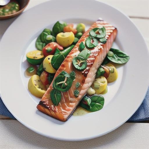 Baked maple-glazed salmon with wilted spinach
