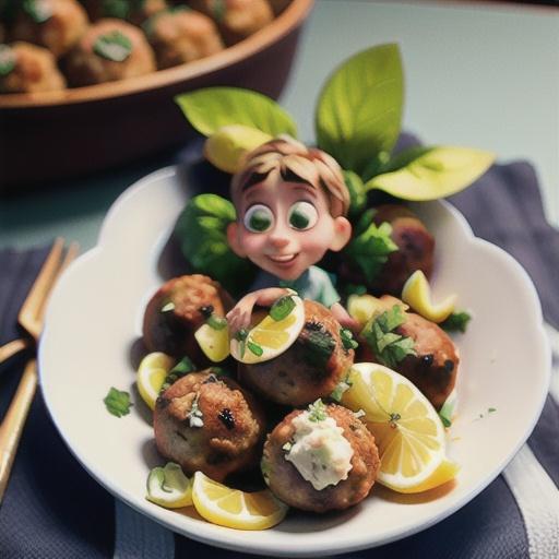 Greek lemon and feta meatballs