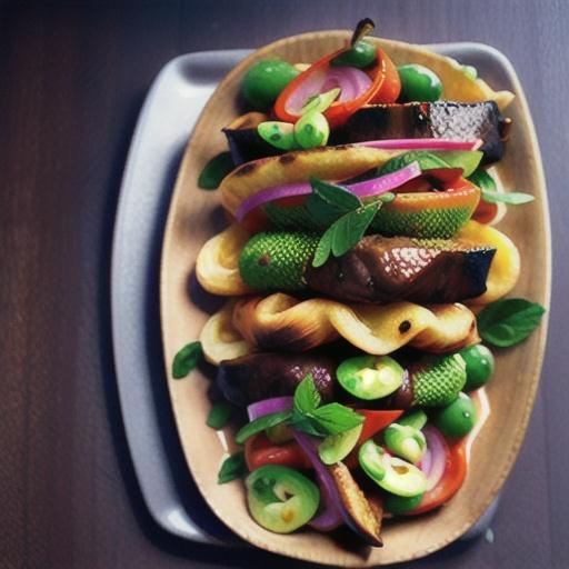 Portuguese beef espetada with olive and coriander dressing