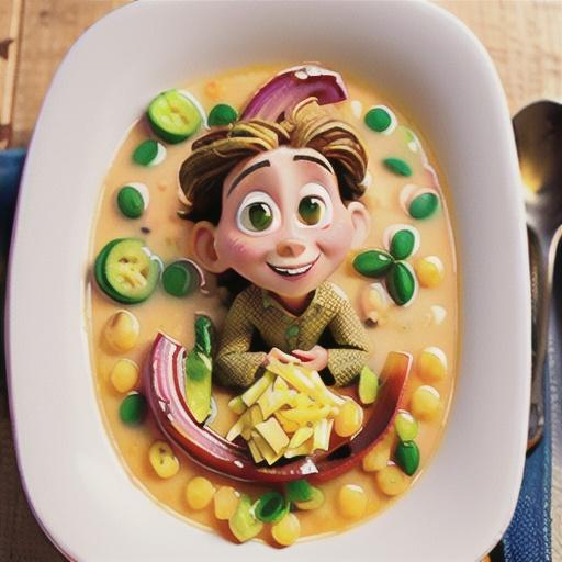 Yellow split pea & crispy onion soup