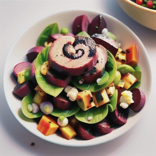 Beetroot and lentil salad with beef