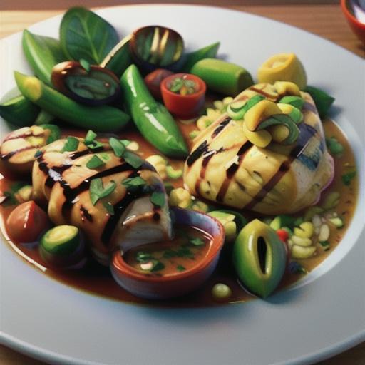 Grilled Chicken with Curry-Soy Sauce