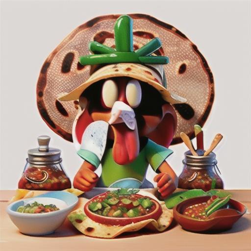 Chilli con carne on warm tortillas with tomato salsa